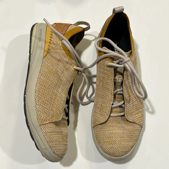 Merrell - gridway moccasin, yellow mesh/leather tennis shoe, 7.5 - Picture 1 of 11
